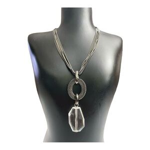 Chicos Multi Strand Black Necklace
Lucite Pendant 19" Adjustable